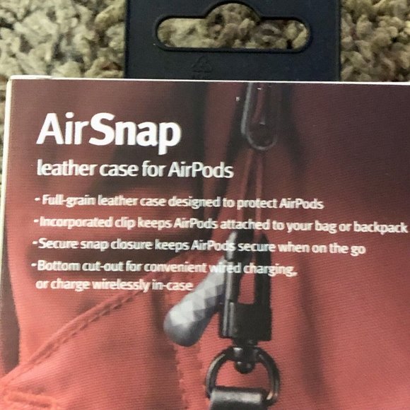 Twelve South AirSnap Leather Case for AirPods New Black Open Package - Picture 7 of 10